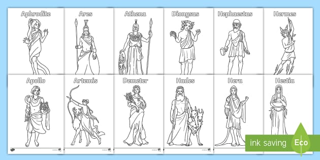 Mythology coloring pages teaching resource usa