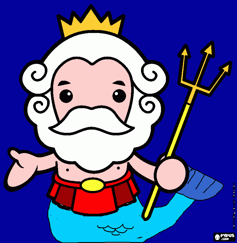 Poseidon coloring page printable poseidon