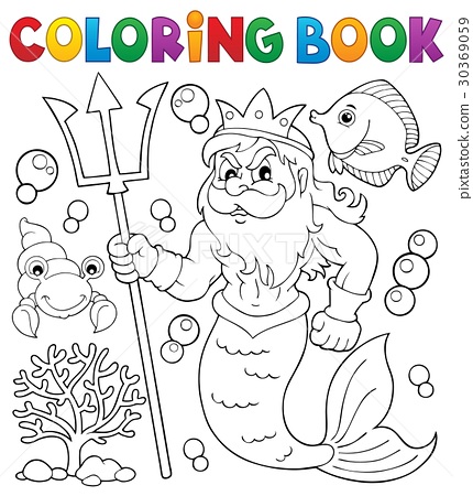 Coloring book poseidon theme