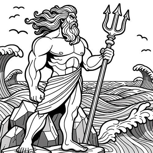 Poseidon coloring printouts â greek gods goddesses