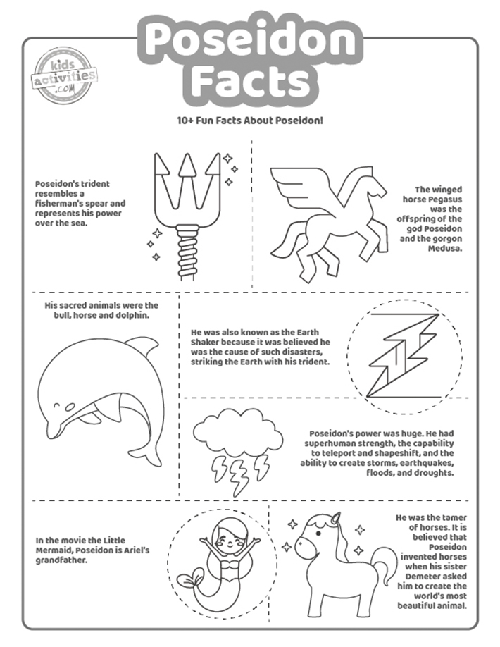 Fun poseidon facts coloring pages kids activities blog