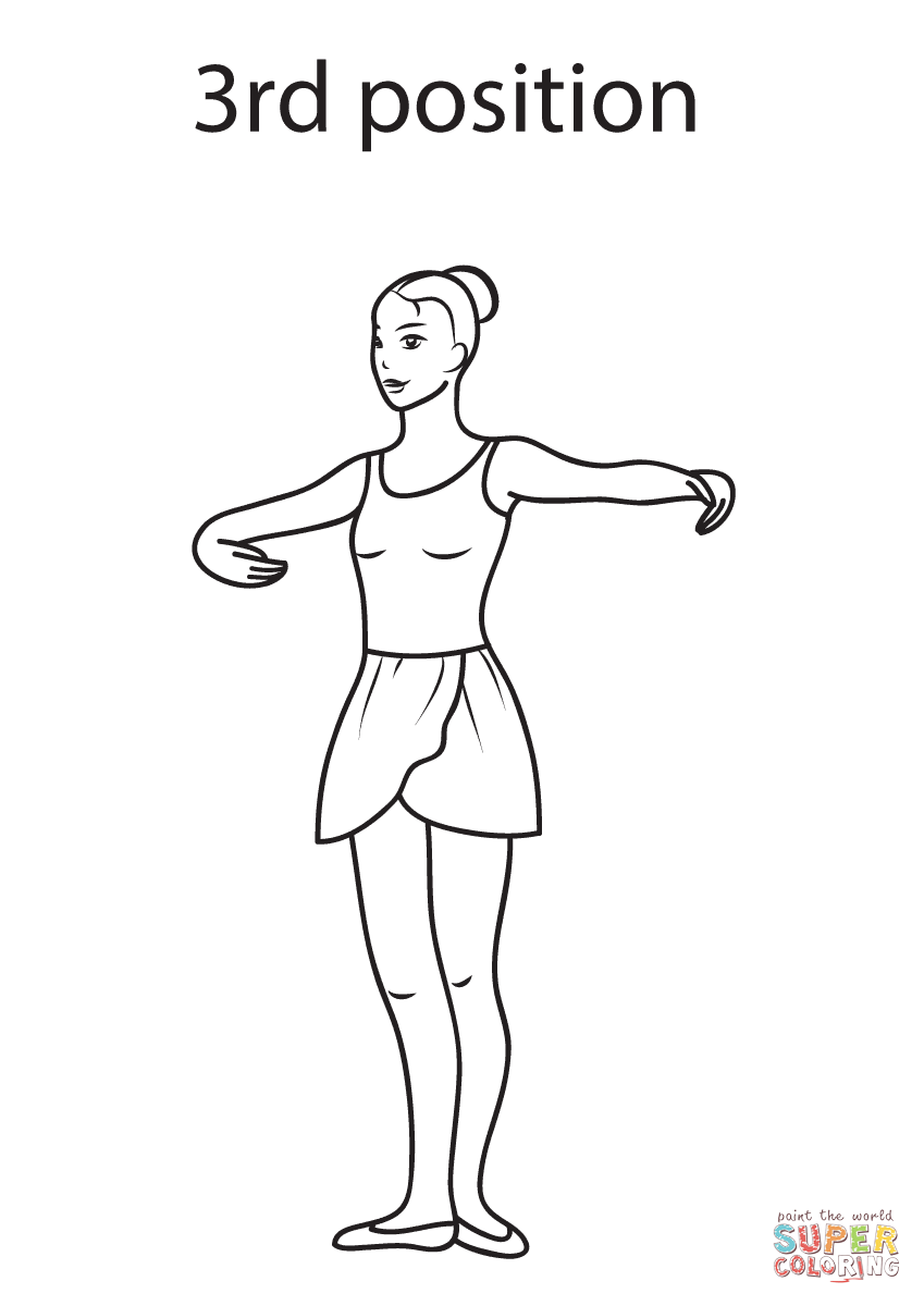 Ballet rd position coloring page free printable coloring pages