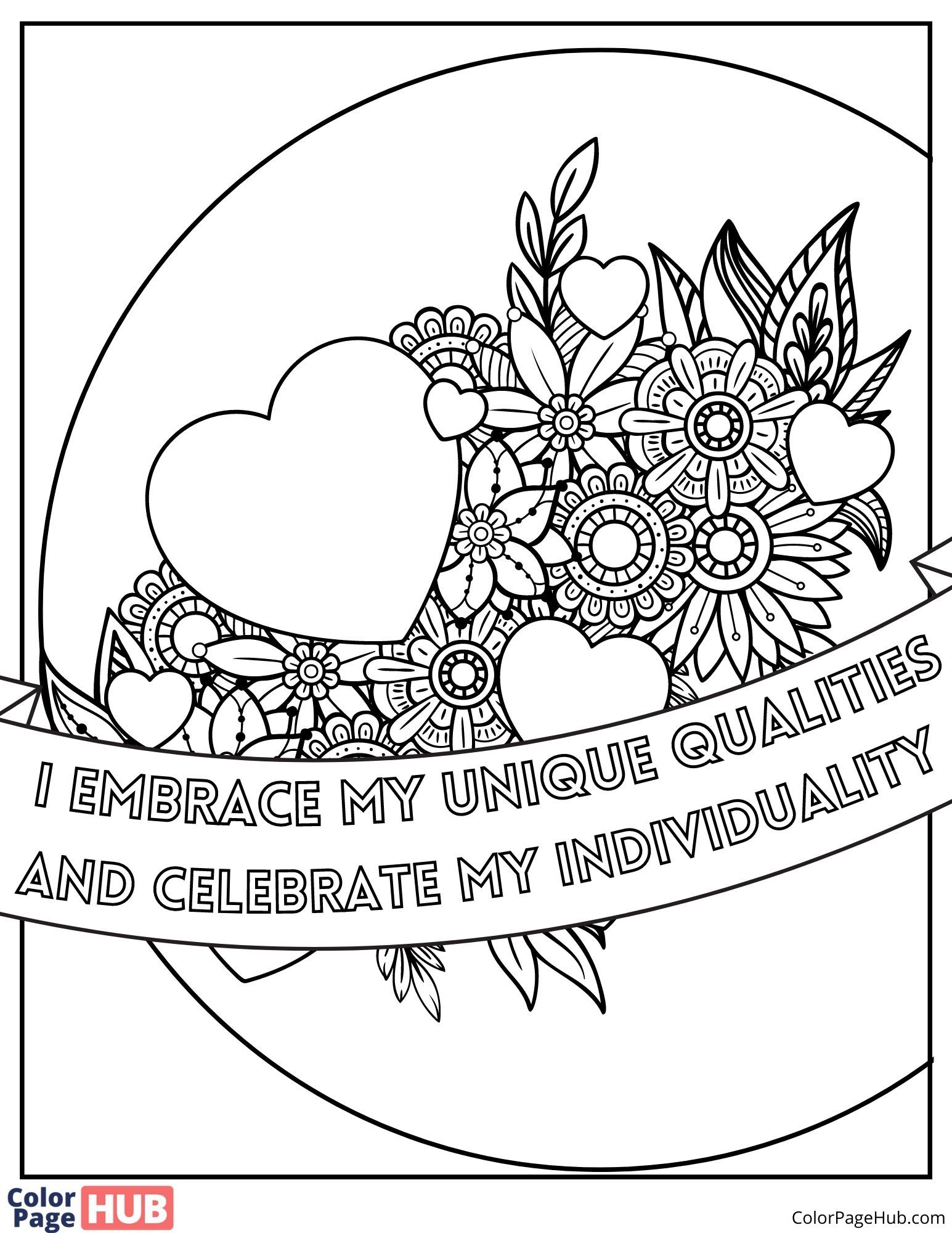 Affirmations coloring pages printable and free