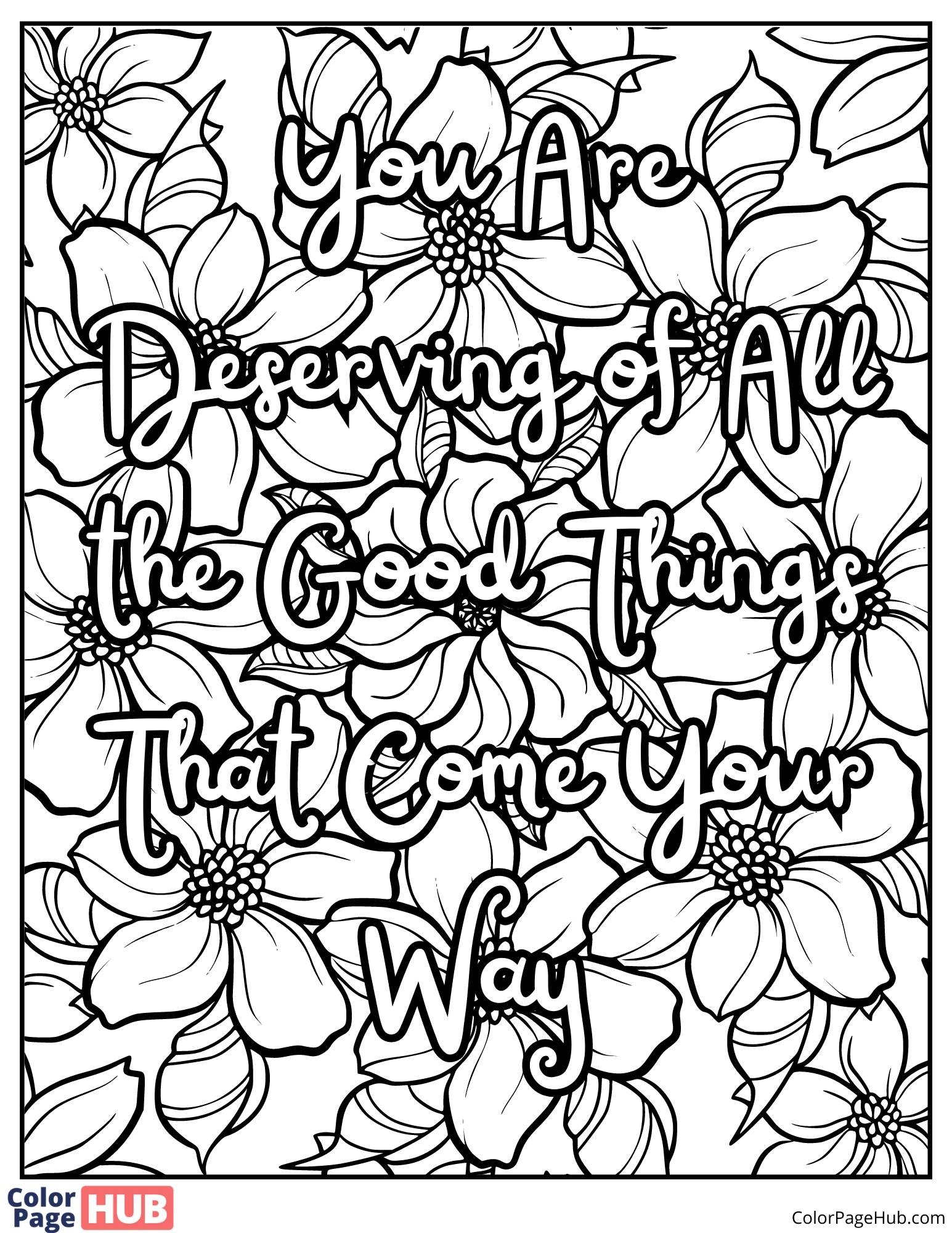 Affirmations coloring pages printable and free