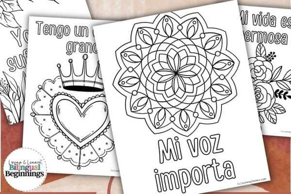 Positive affirmations coloring pages for kids in spanish download now