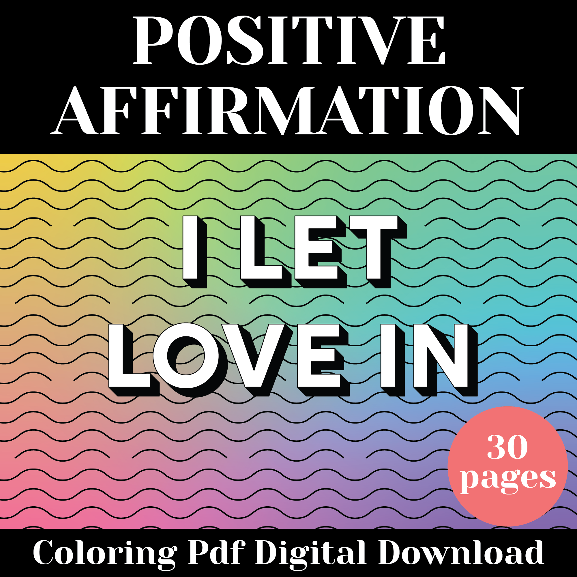 Positive affirmation coloring pages printable pdf pack