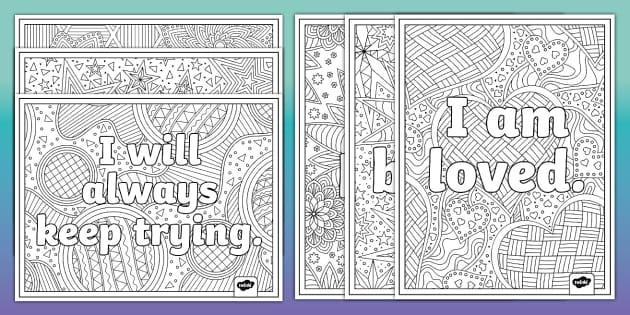 Affirmations coloring pages emotions usa