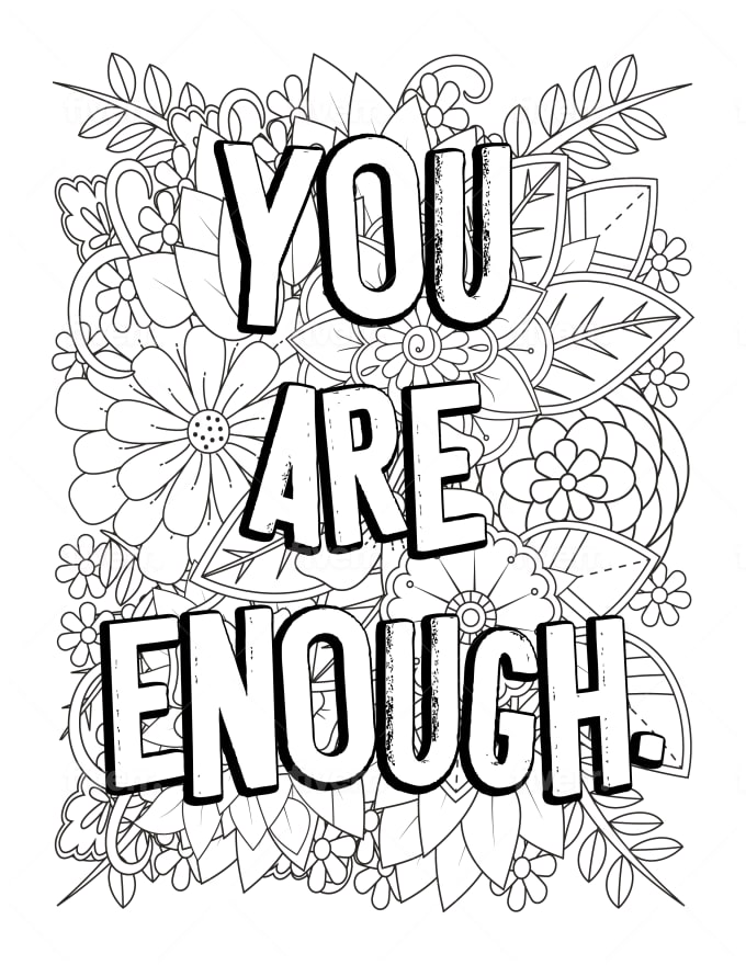 Design motivational inspirational positive affirmation quotes coloring pages by samiul