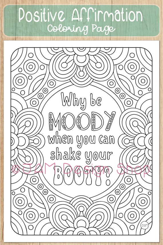 Coloring page coloring sheet pdf coloring for women coloring for girls positive vibes funny sayings girl power coloring for adults download now