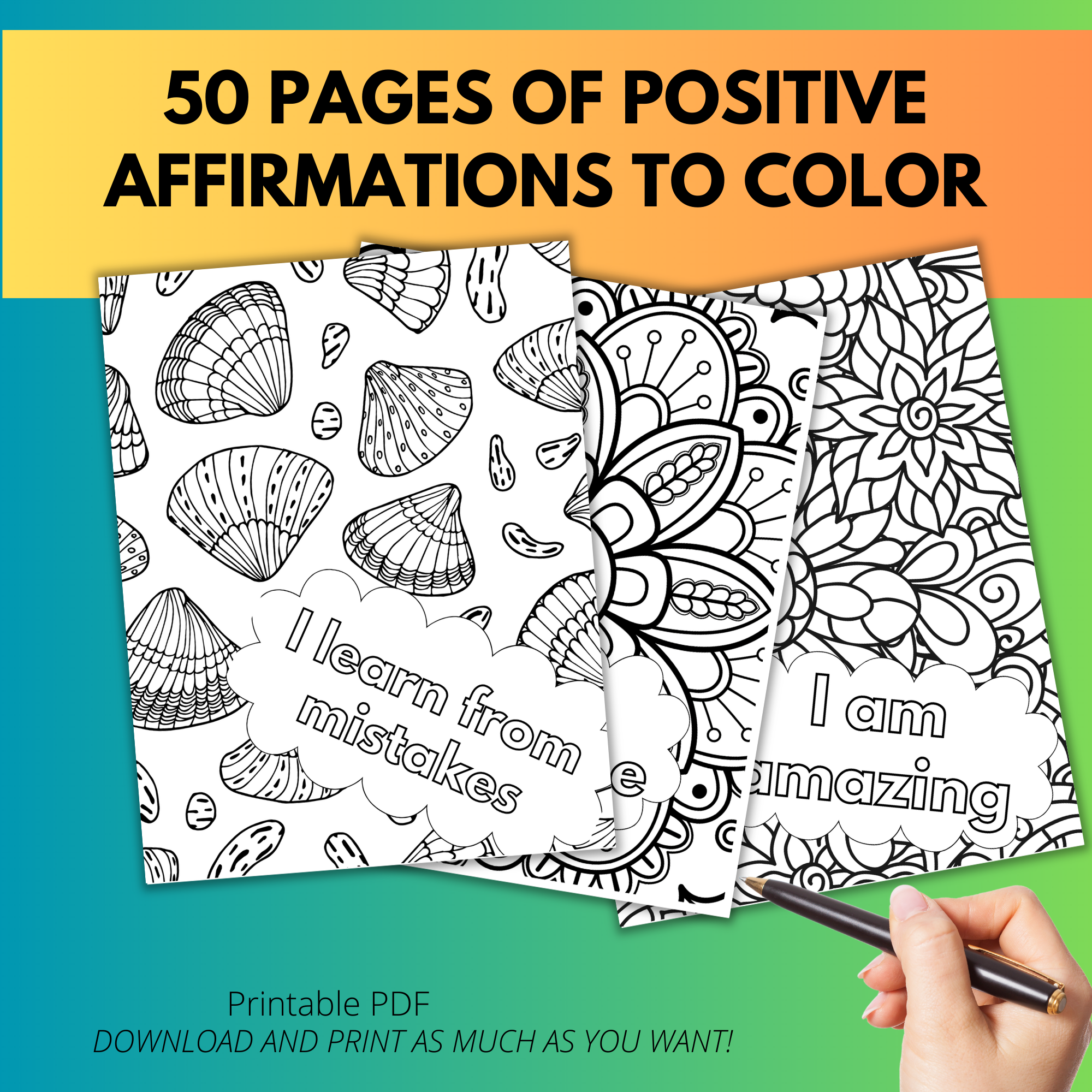 My affirmations coloring bookaffirmations for kidsaffirmation sayingsinspirational affirmationsaffirmation pages