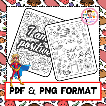 Positive affirmations coloring pages for girls i am kind smart beautiful made by teachers