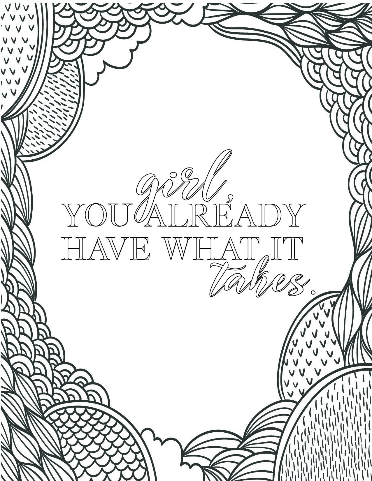 Best printable inspirational quote coloring pages