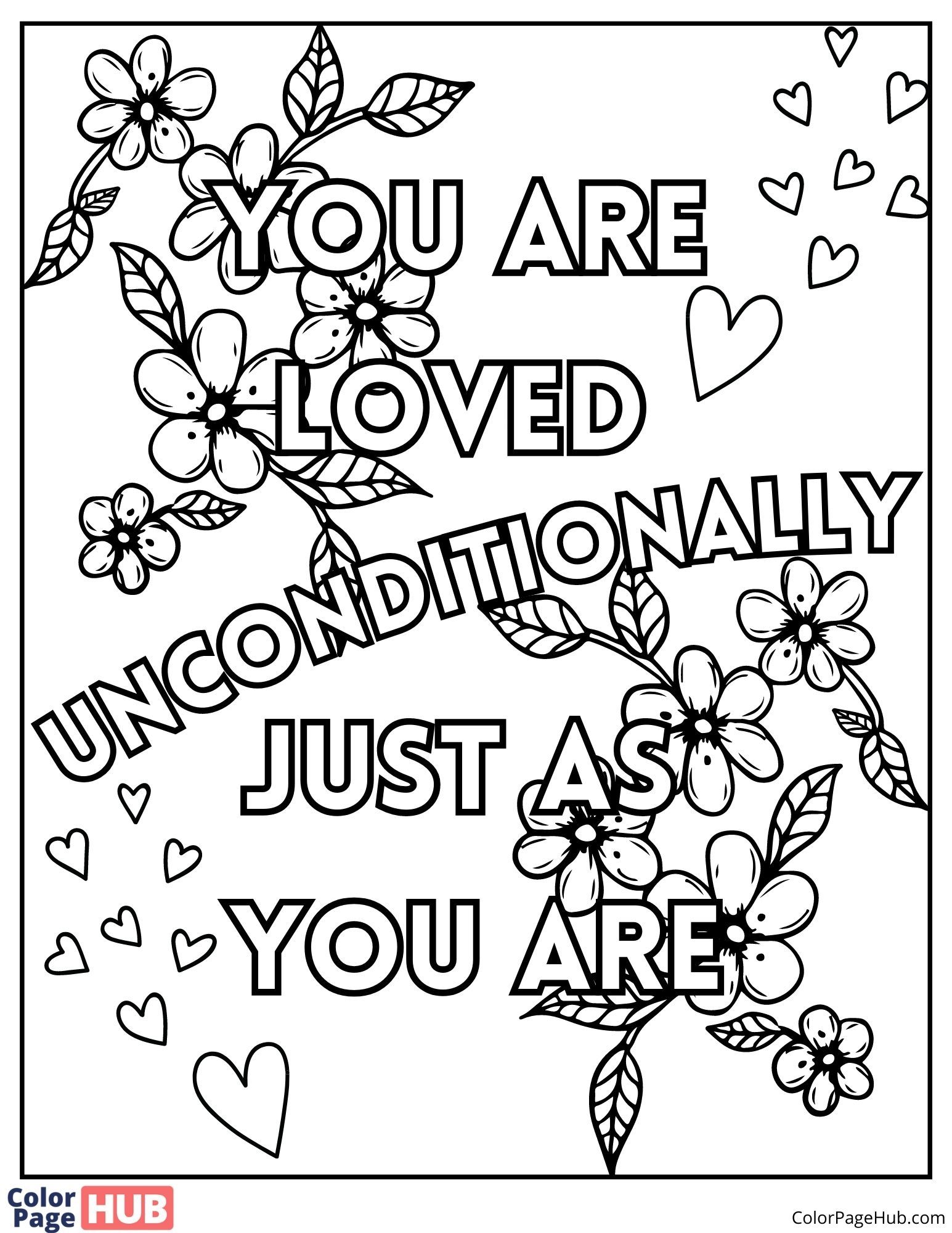 Affirmations coloring pages printable and free