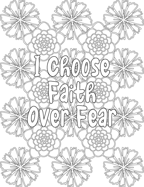 Premium vector positive affirmation coloring sheet floral coloring pages for mindfulness and stressfree for kids