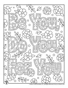 Positive sayings adult coloring pages woo jr kids activities childrens publishing