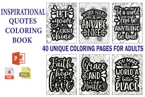 Printable inspirational quotes coloring book unique pages digital item only hobbies toys books magazines religion books on