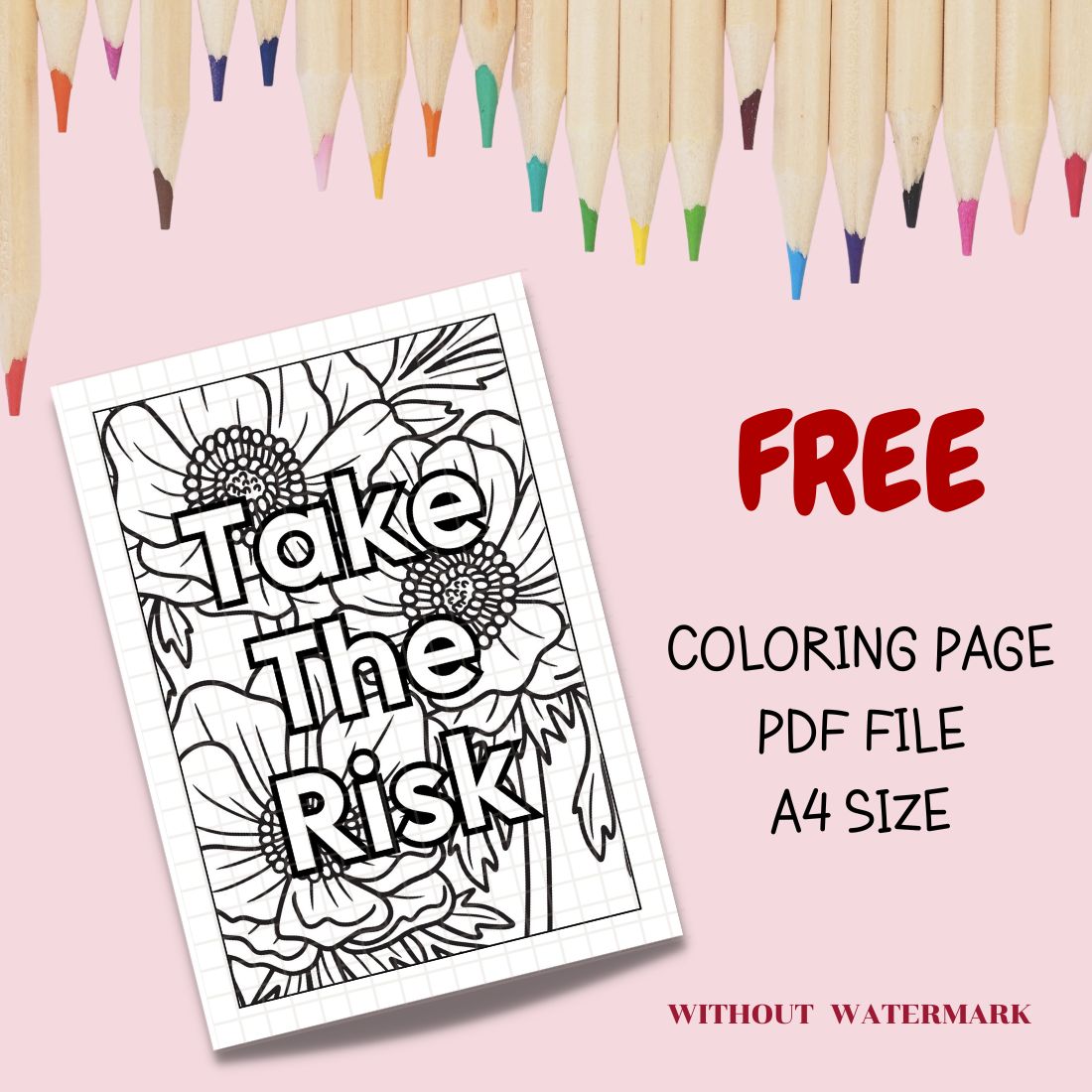 Free motivation quote coloring page