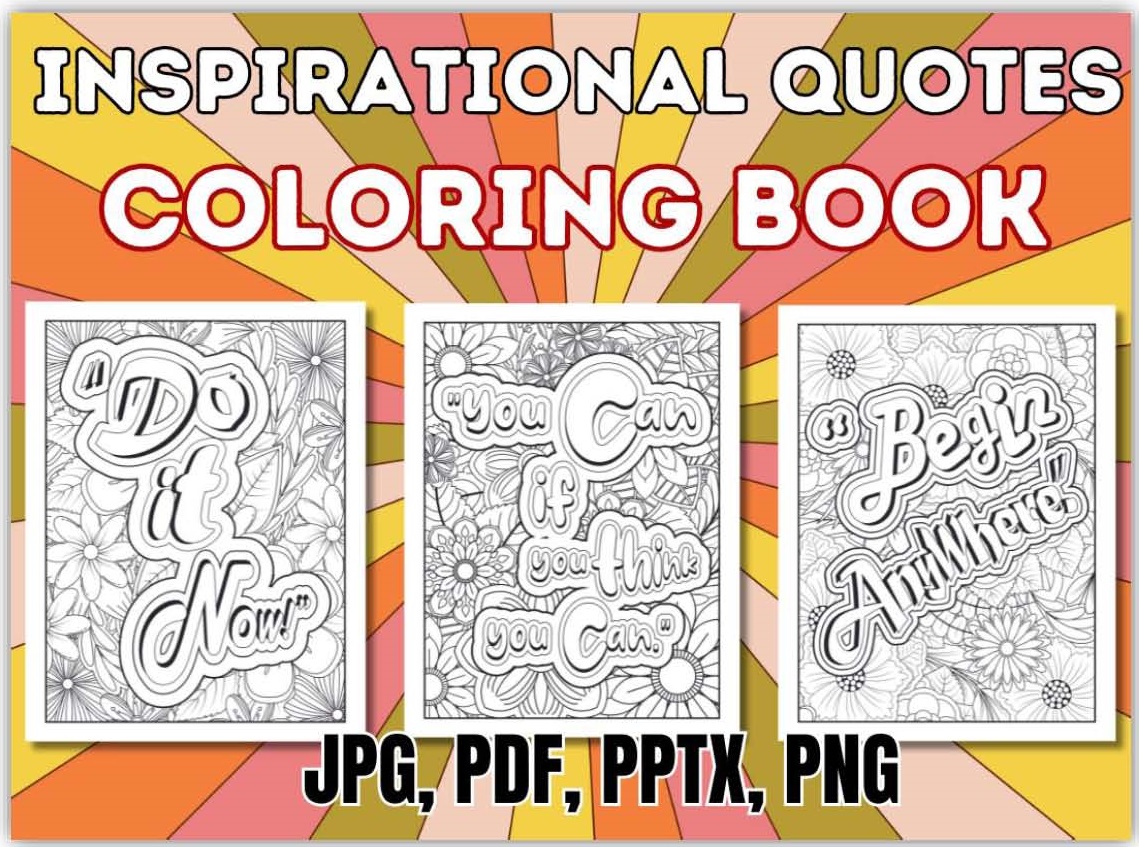 Inspirational quotes coloring book made by teachers