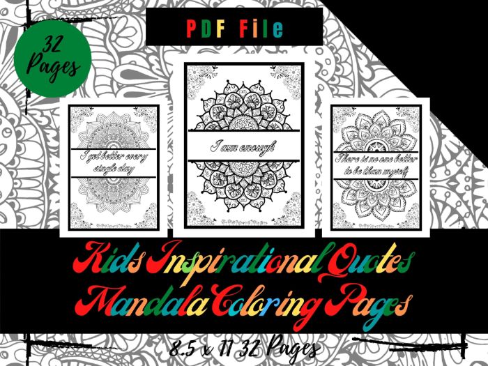 Kids inspirational quo mandala flowers colouring pages printable coloring pdf teaching resources