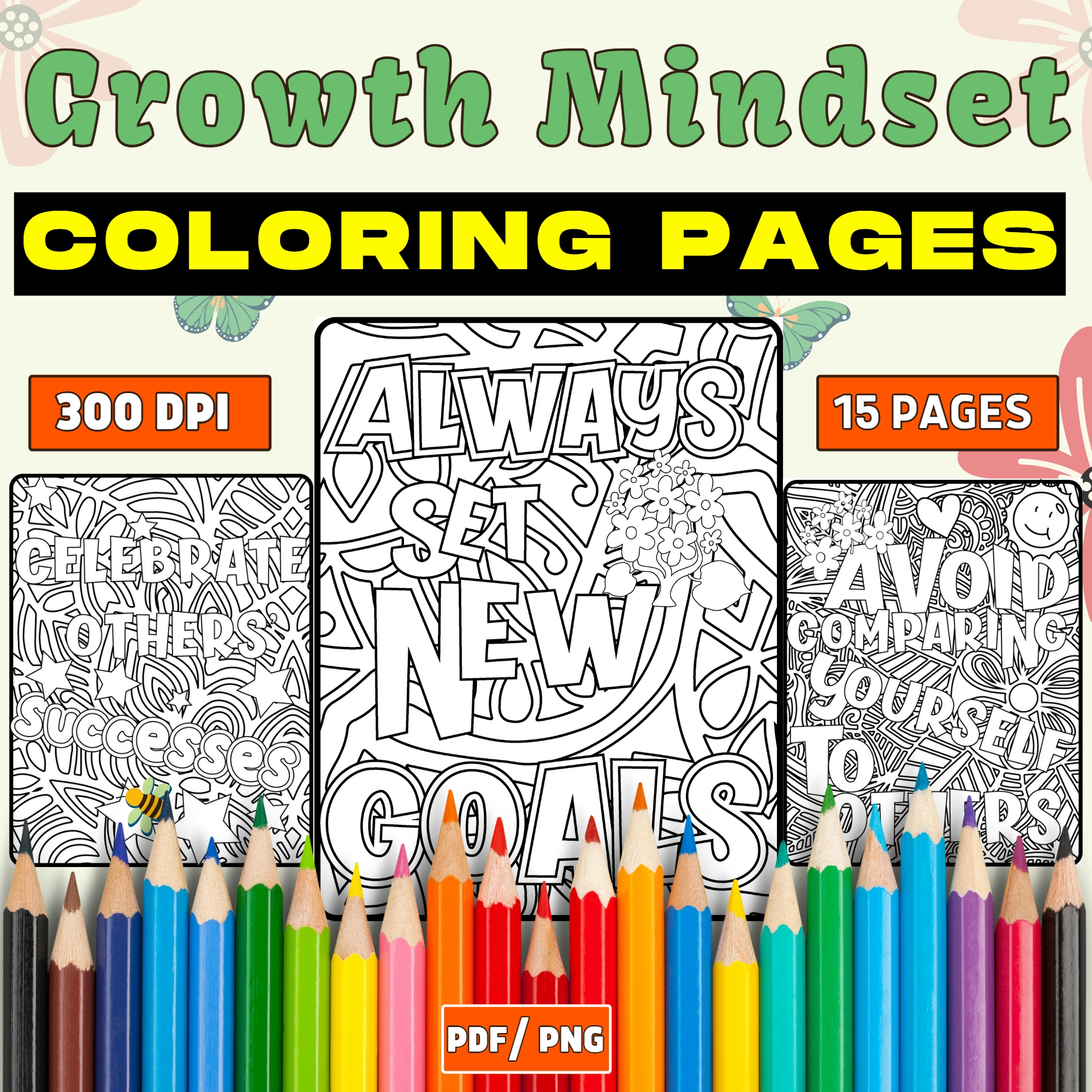 Growth mindset coloring pages inspiring quotes inspirational sheets for kids made by teachers