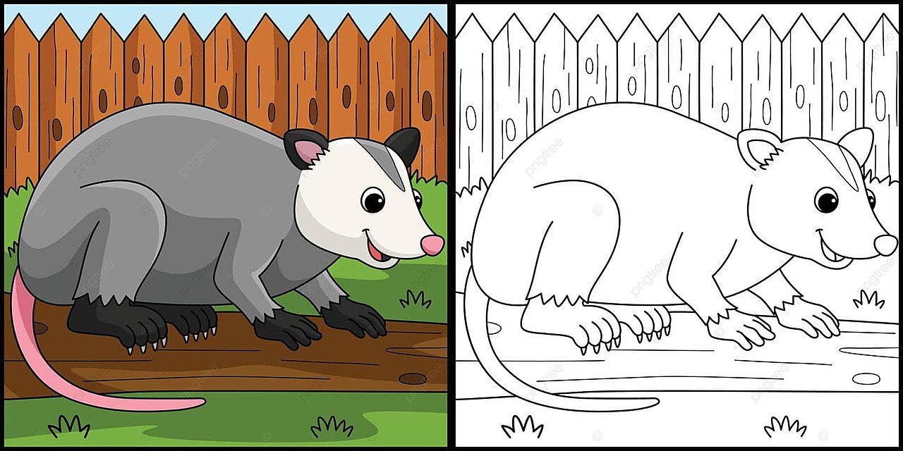 Opossum animal coloring page colored illustration color graphic opossum vector color graphic opossum png and vector with transparent background for free download