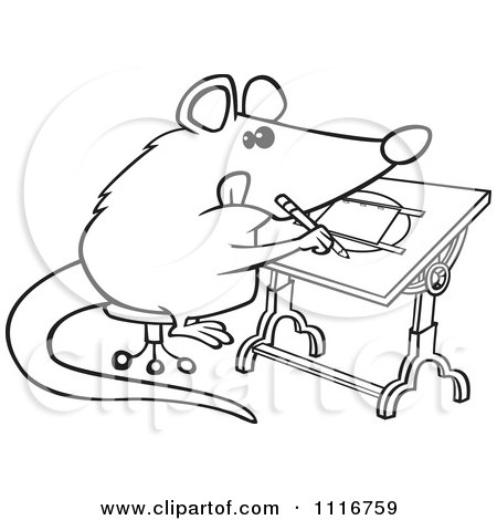 Cartoon of an outlined artist possum drawing