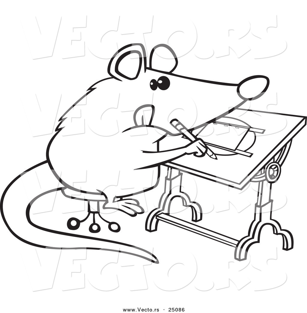 R of a cartoon artist possum drawing