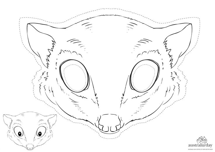 Possum mask craft animal coloring pages possum magic possum