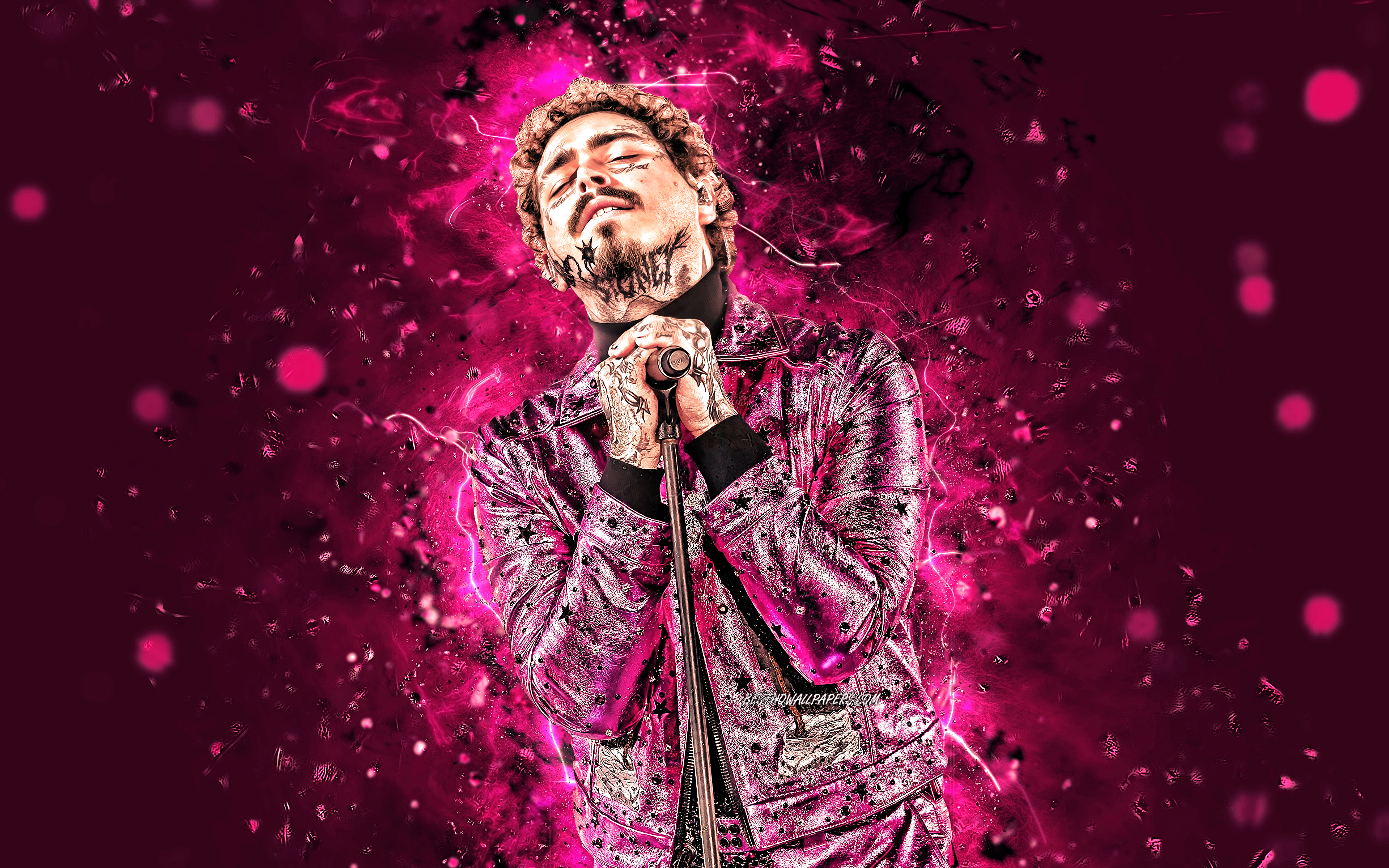 Download wallpapers post malone purple neon lights k american rapper music stars american celebrity austin richard post fan art post malone k for desktop with resolution x high quality hd pictures