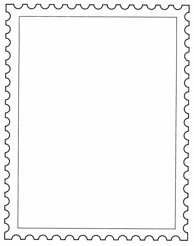 Bluebonkers blank postage stamp coloring page