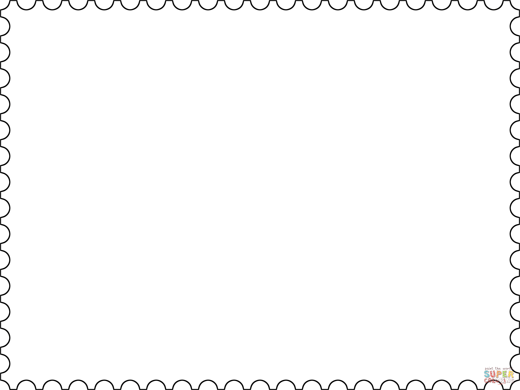 Postage stamp outline coloring page free printable coloring pages