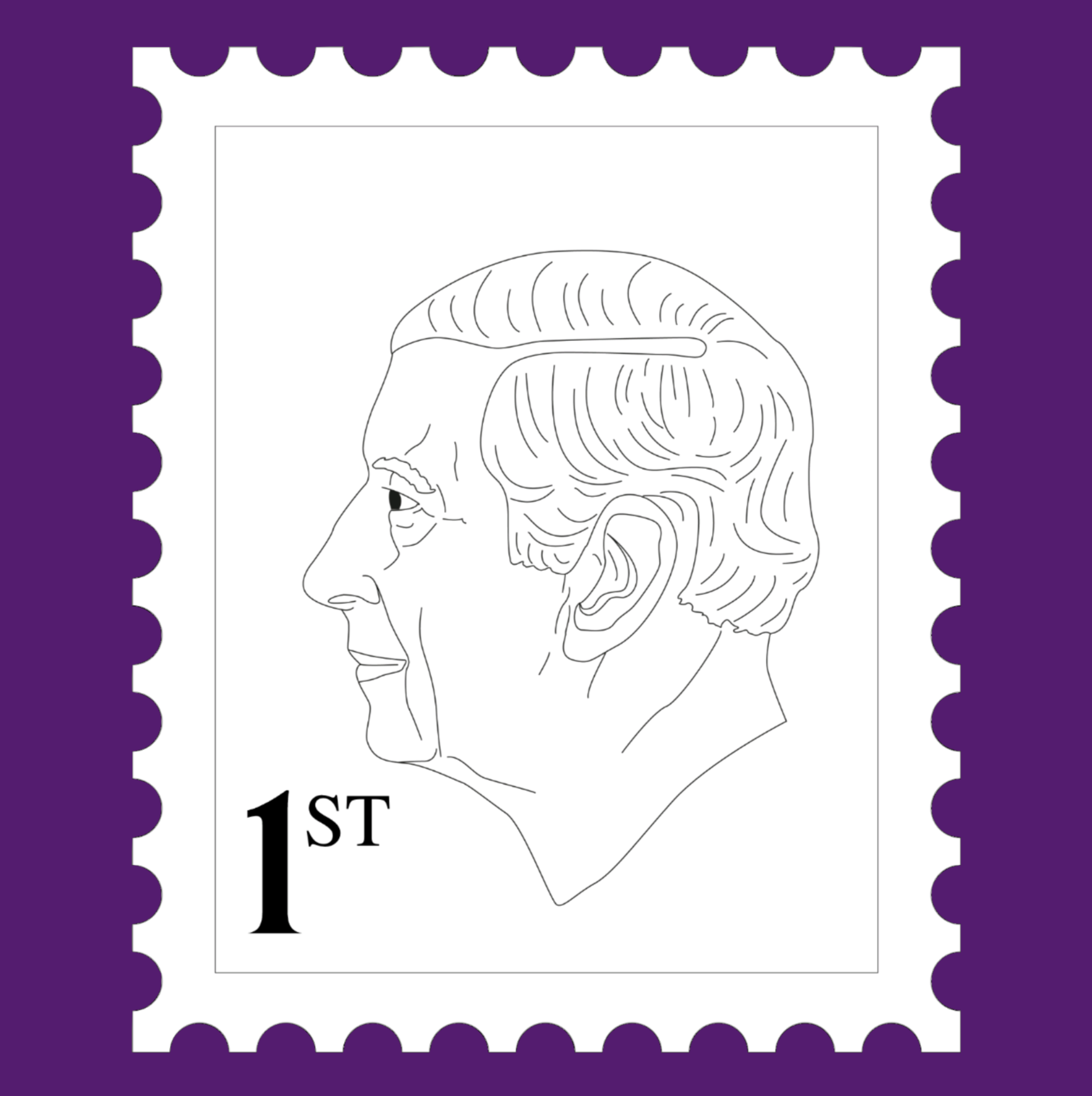 King charles iii postage stamp colouring page mum in the madhouse