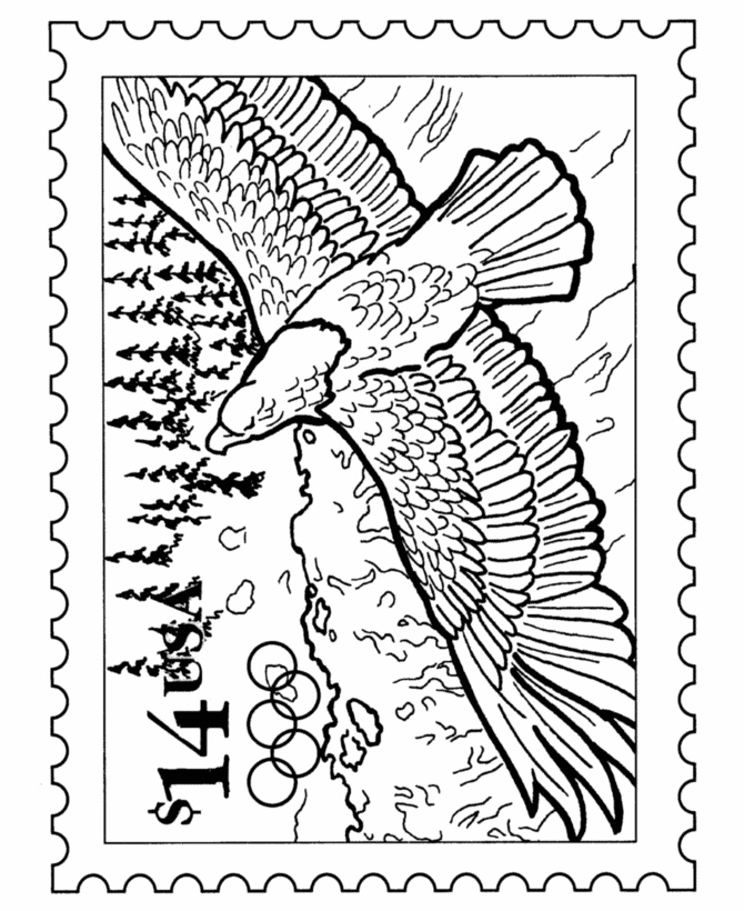 Bluebonkers bald eagle stamp