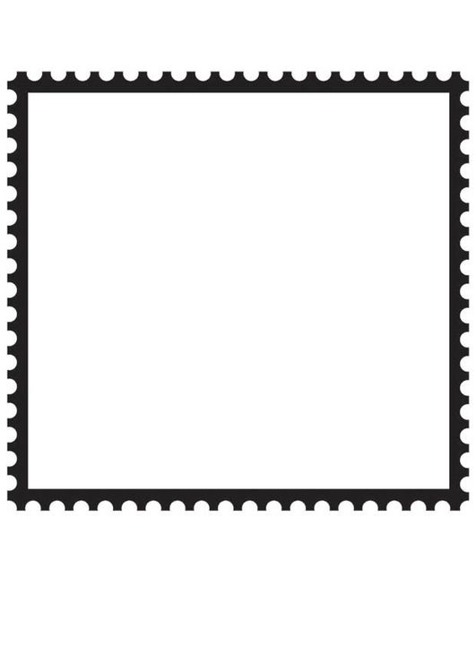 Coloring page square postage stamp