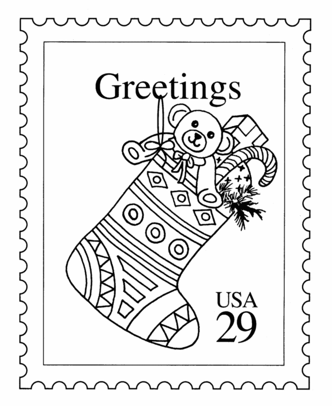 Bluebonkers christmas stocking postage stamp