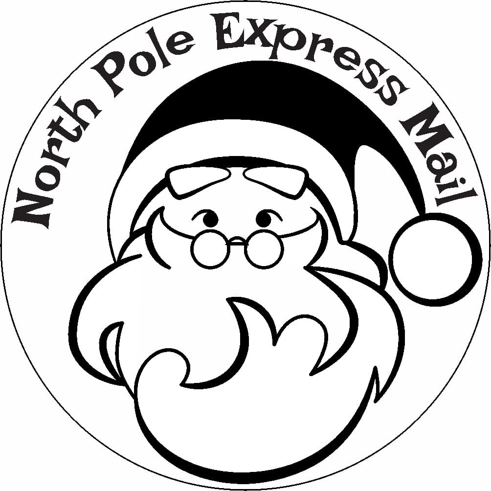 North pole express mail santa letter stamp