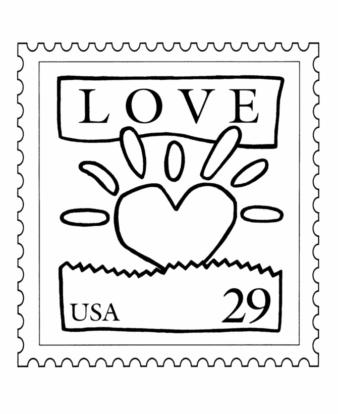 Bluebonkers usps love stamp coloring pages