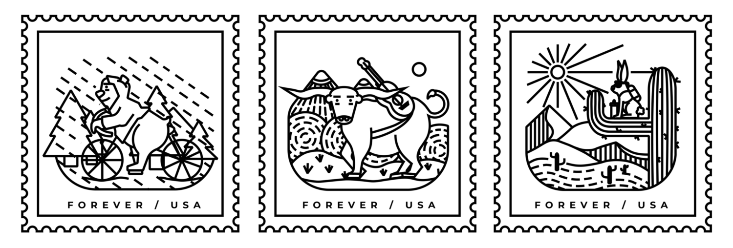 Illustrated postage stamps â natasha schuyler