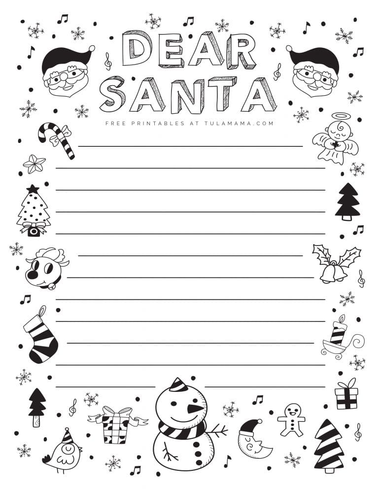 Free and super cute letter to santa template printables