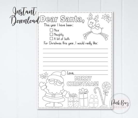 Letter to santa coloring page santa letter letter to santa kids letter to santa printable letter to santa christmas wish list santa