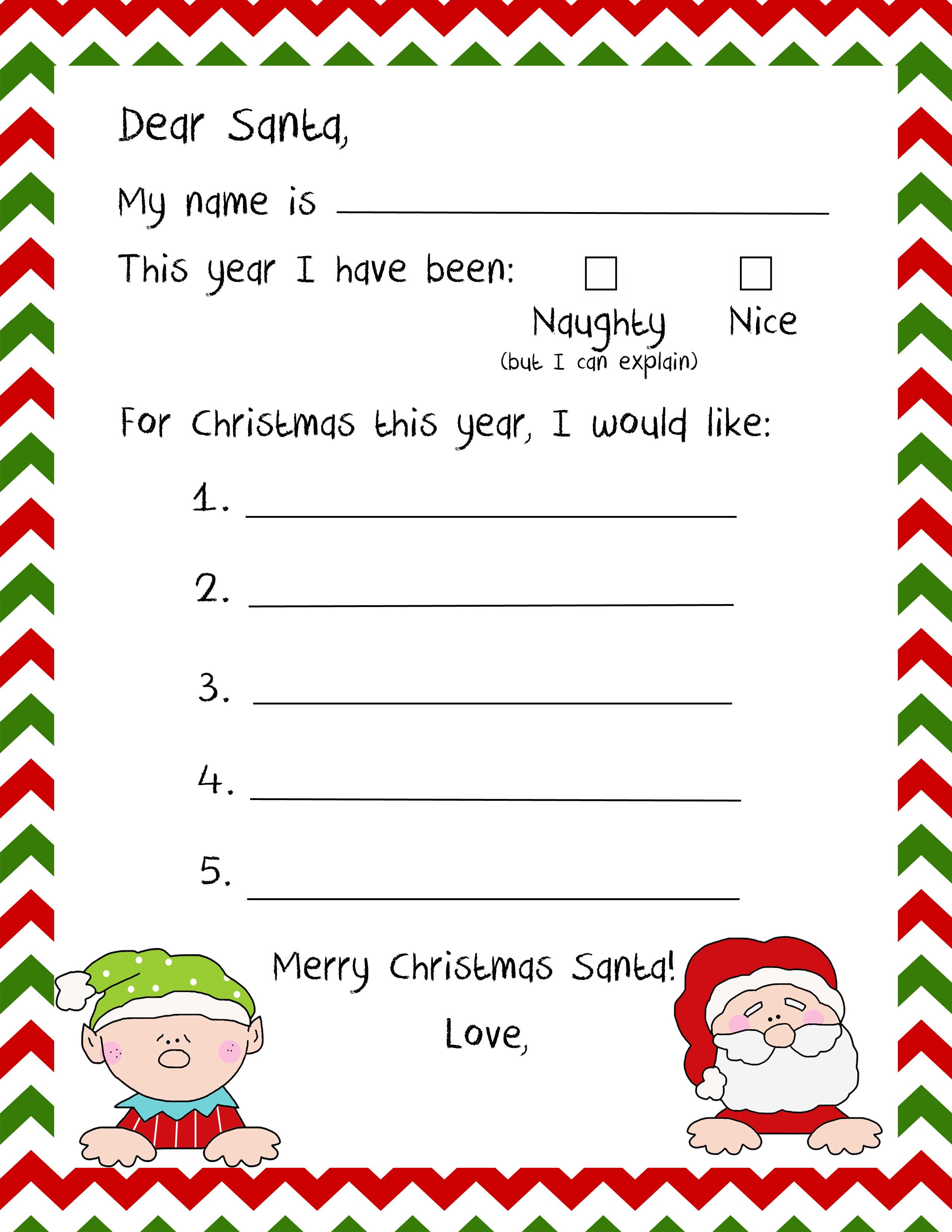 Christmas letter to santa