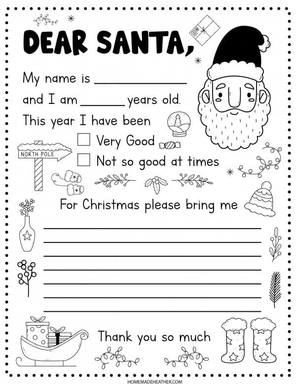 Free letters to santa printables with stamps homemade heather