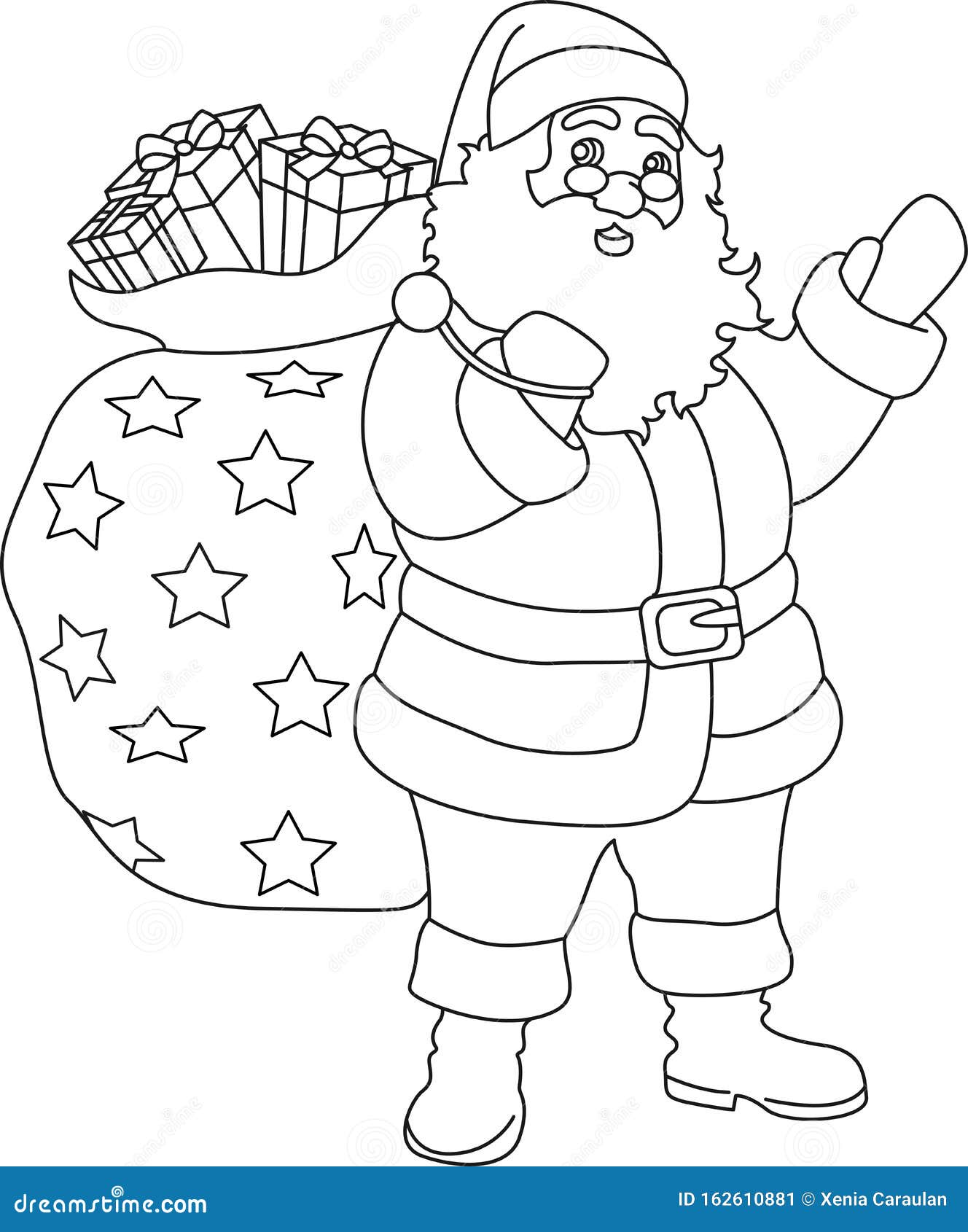 Coloring book coloring pages christmas illustration in outlines vector illustration ready postcard santa stock vector