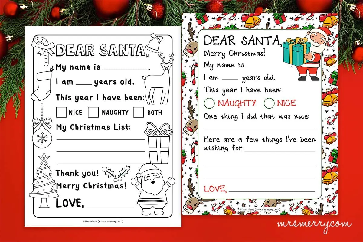 Free letter to santa template printables mrs merry