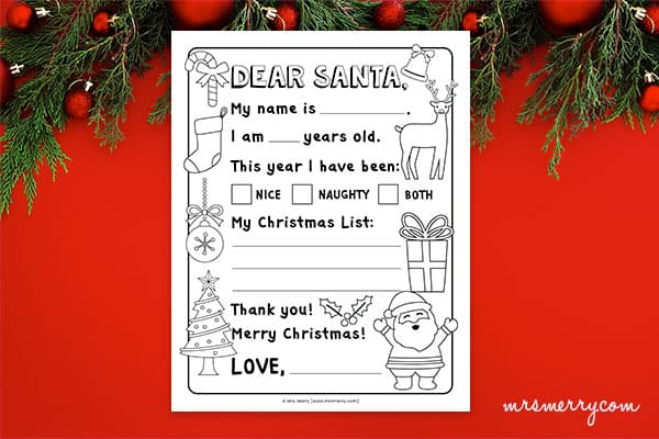 Free letter to santa template printables mrs merry