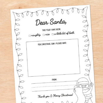 Letter to santa writing template coloring page north pole address labels