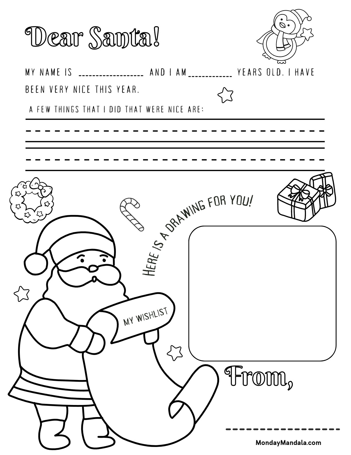 Letter to santa templates free pdf printables