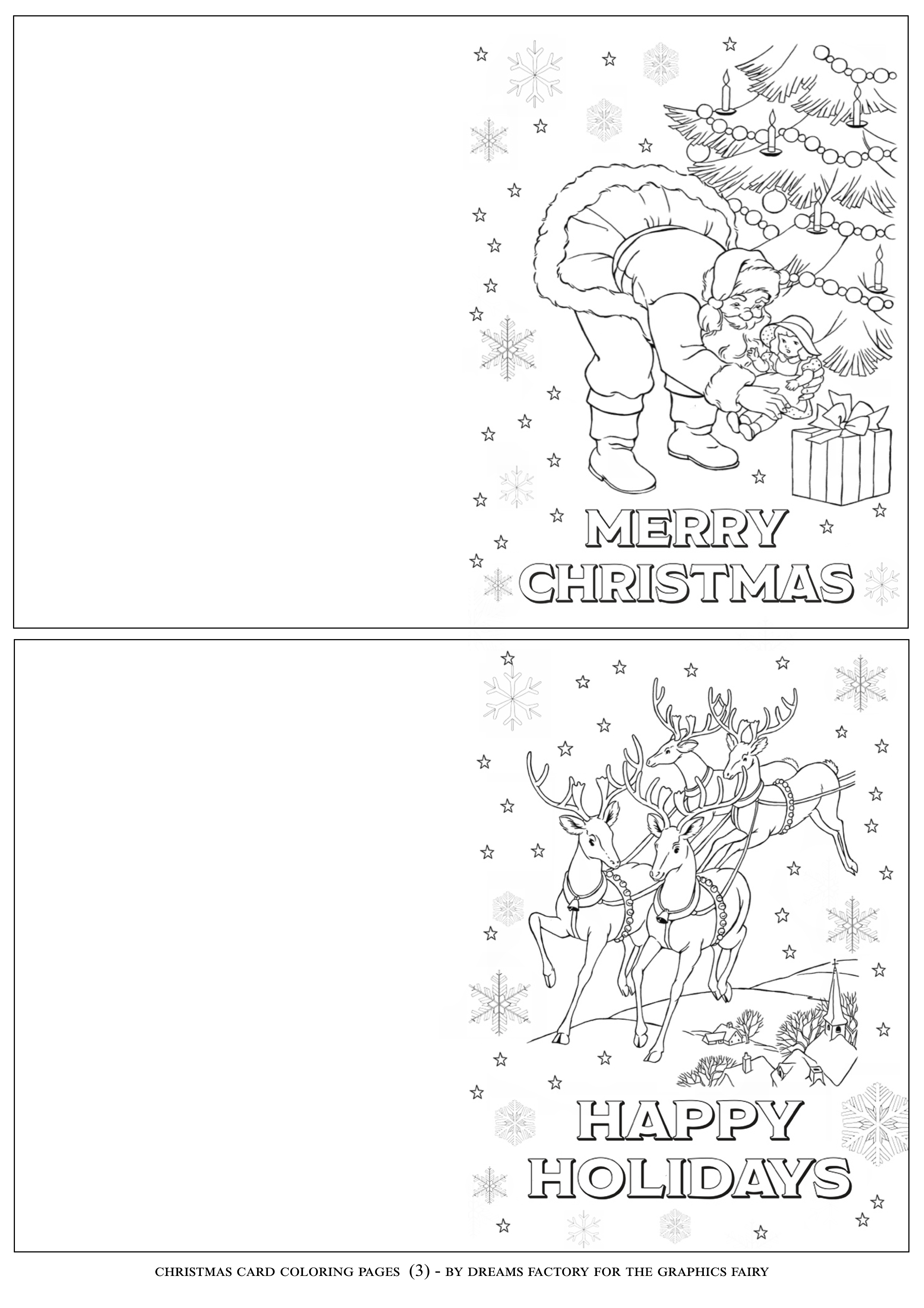 Christmas card coloring pages