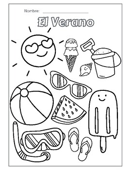 El verano coloring and writing page by tania briseno tpt