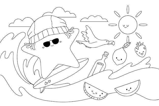 Summer coloring pages images